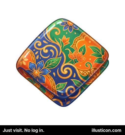 Batik Patterned Fabric Square