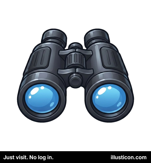 Nigraj Binokloj kun Bluaj Lensoj