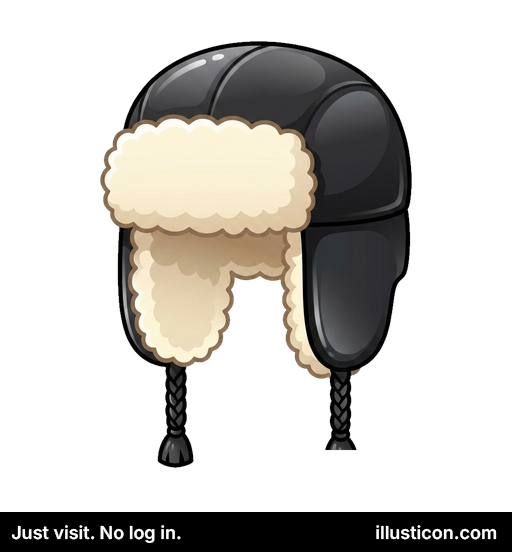 黒いフェイクファー付きウシャンカ帽