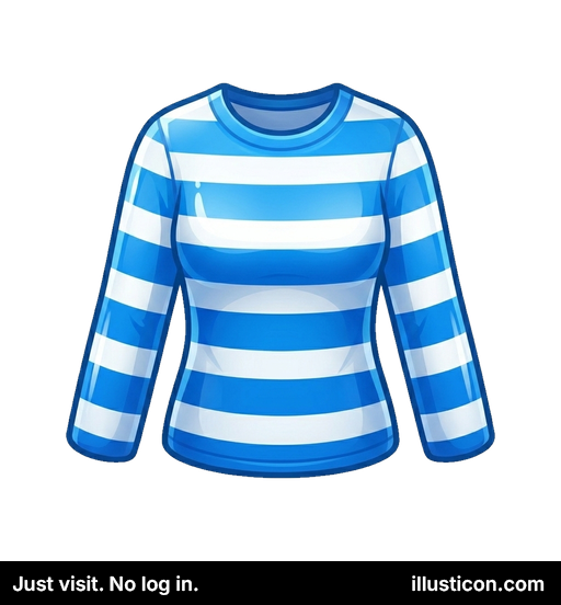 青と白のストライプ柄トップス