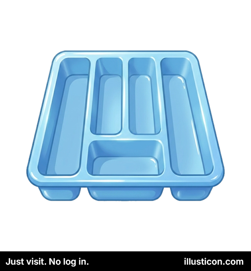 Khay đựng dao kéo bằng nhựa màu xanh dương