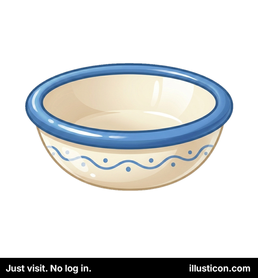 Cuenco de Cerámica con Borde Azul