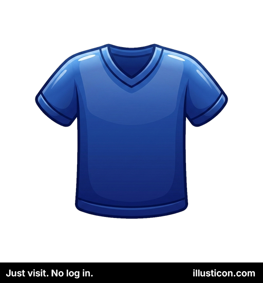 青いVネック半袖シャツ