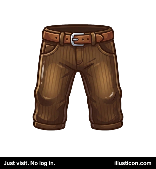 Brown Pinstripe Shorts with Belt