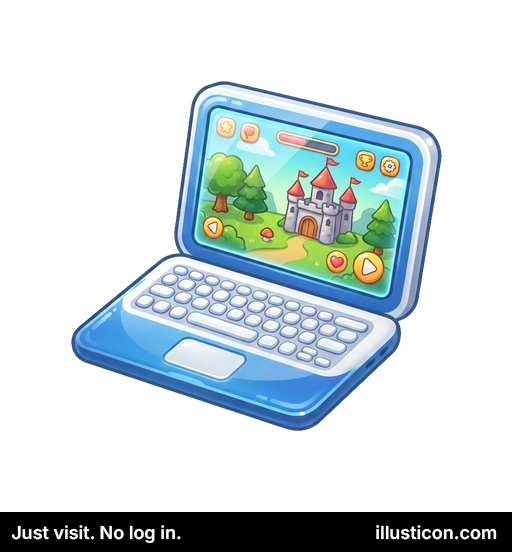 漫画風ノートパソコンゲームデバイス