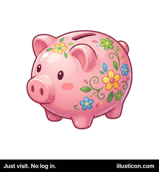 Charming Floral Piggy Bank