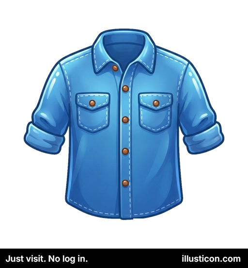 クラシックな青いデニムシャツ