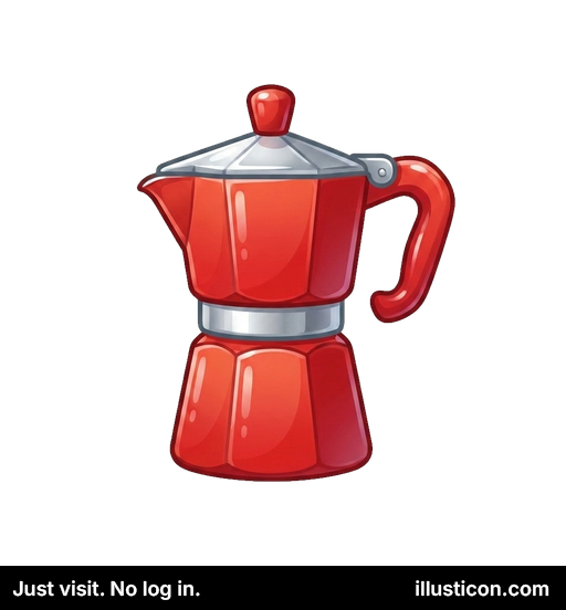 クラシックな赤いモカポット