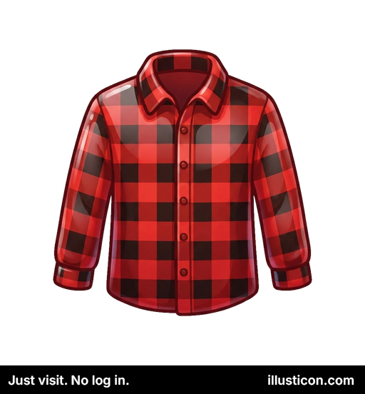 クラシックな赤のチェック柄ボタンアップシャツ