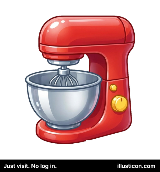クラシックな赤のスタンドミキサー