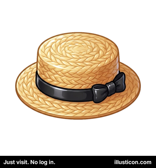 クラシックな麦わらボーターハット