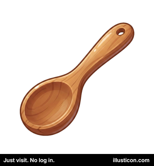 クラシックな木製キッチンスプーン