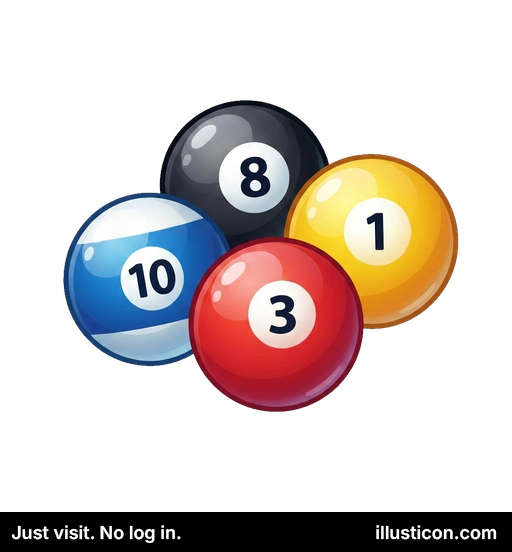 カラフルなビリヤードボールの詰め合わせ