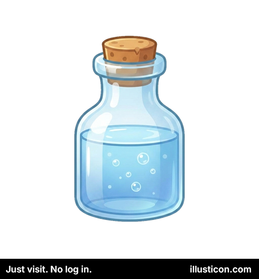 コルク栓付きガラスボトル（液体入り）