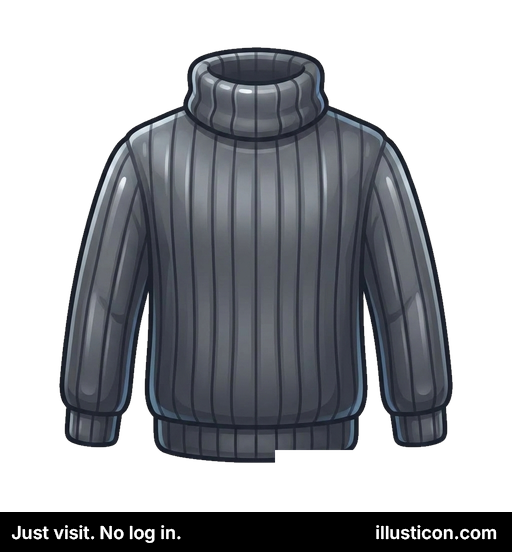 Dark Gray Ribbed Turtleneck