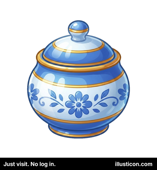 Decorated Ceramic Lidded Pot