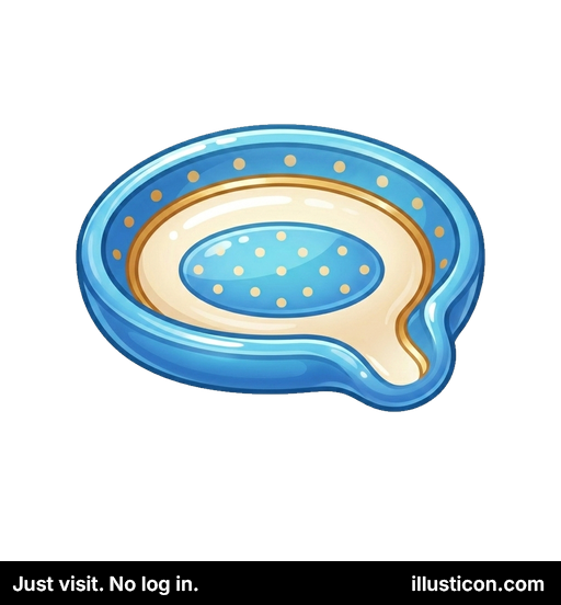 装飾的な青い楕円形のサービング皿