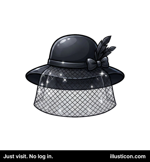 Elegant Black Hat with Veil