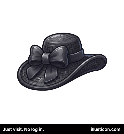 エレガントな黒い日よけ帽