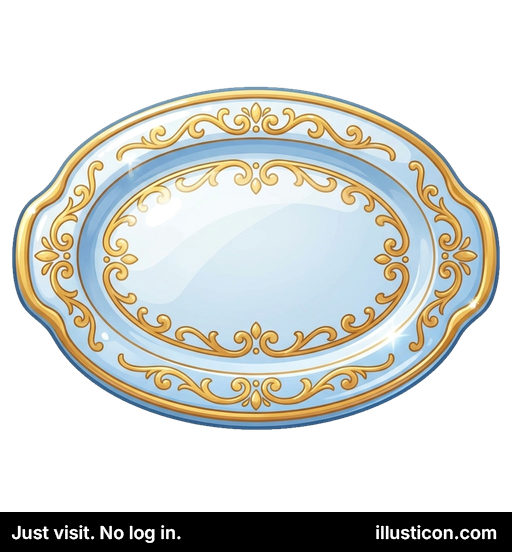 Elegant Gold-Trimmed Serving Platter