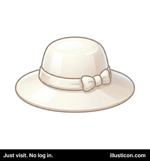 優雅な白いリボン付きサンハット