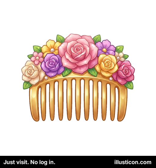 華やかな金色の髪飾り櫛