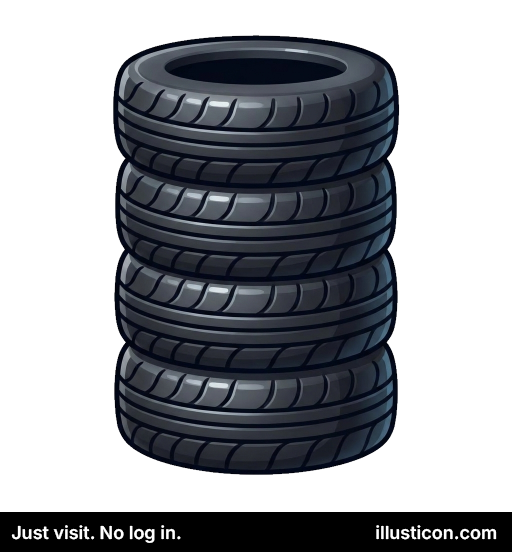 Four Stacked Vehicle Tires