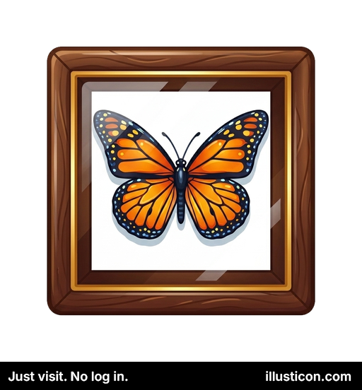 額入りのオオカバマダラの標本