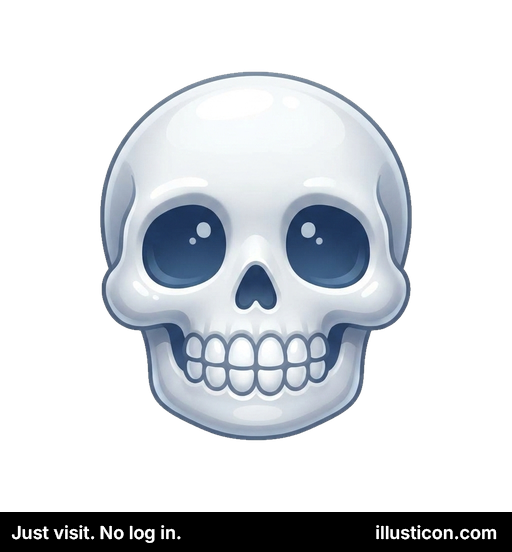 友好的な漫画の頭蓋骨アイコン