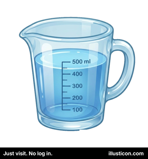 Cốc đong thủy tinh có nước