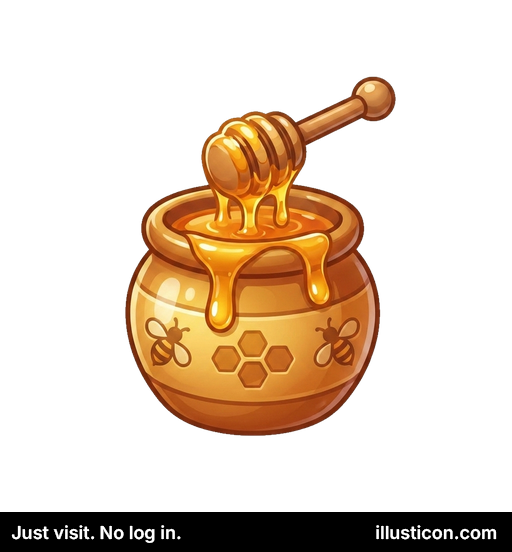 Tarro de Miel Dorado con Cucharón