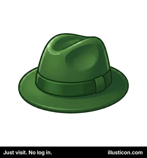 Green Felt Fedora Hat