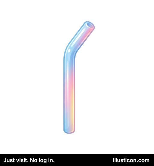 Ống Hút Thủy Tinh Cong Màu Cầu Vồng