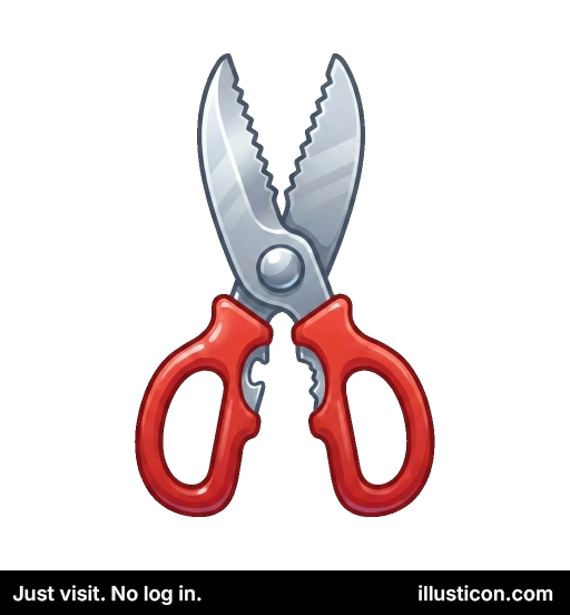 Kitchen Shears with Red Handles
