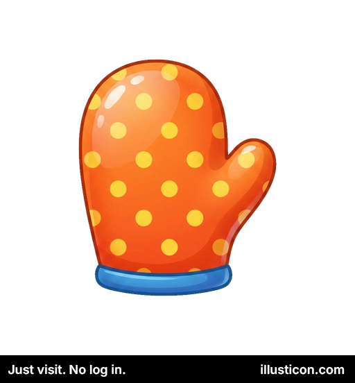 オレンジの水玉模様のオーブンミット