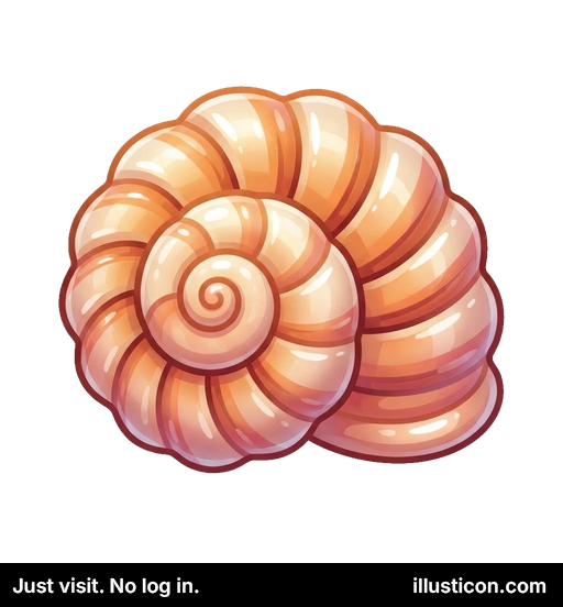 オレンジ色のらせん状の貝殻