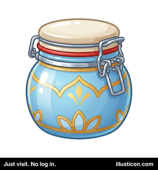 装飾的な青いガラス製保存瓶