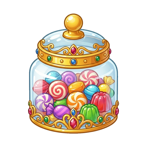 華やかなお菓子入り瓶