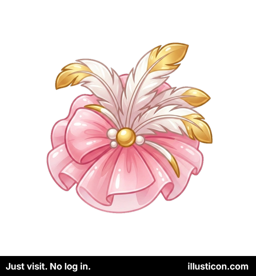 豪華なピンクの羽根のリボン