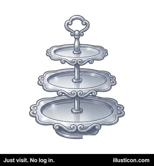 装飾的な三段式サービングスタンド