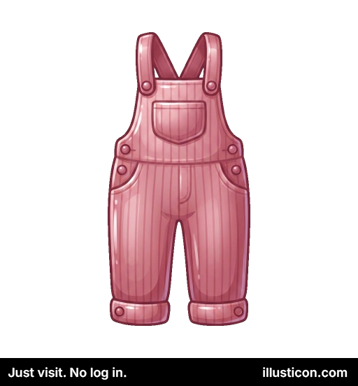 ピンクのストライプのベビーオーバーオール