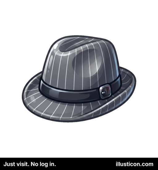 ピンストライプのフェドラ帽とバックル