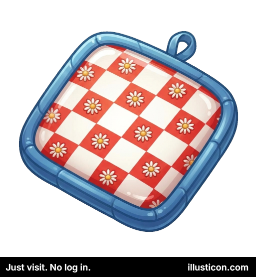 Red and White Daisy Potholder