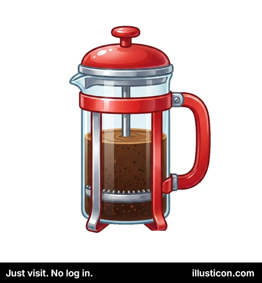 Red French Press Coffee Maker