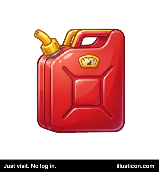 Red Gas Can with Gauge