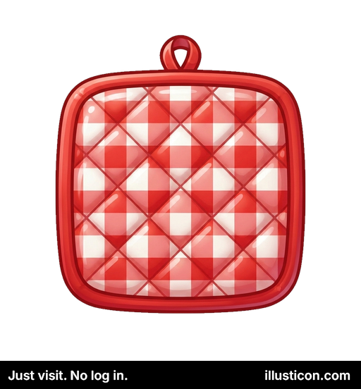 赤のギンガムチェック柄キルト鍋つかみ