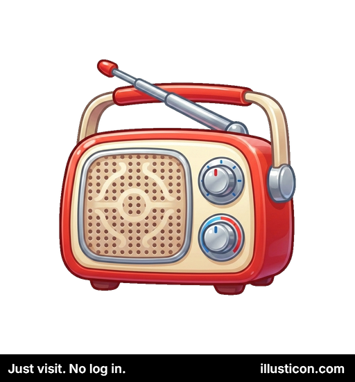 Đài Radio Cổ Điển Màu Đỏ Di Động