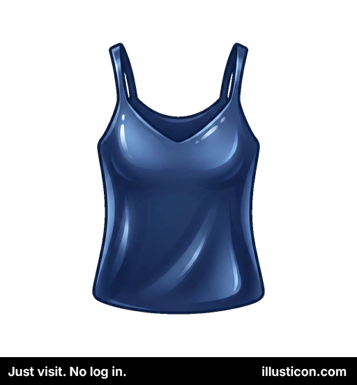 光沢のある青いVネックキャミソール