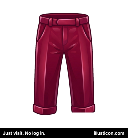 Quần Tây Màu Đỏ Burgundy Bóng Với Lai Gấp