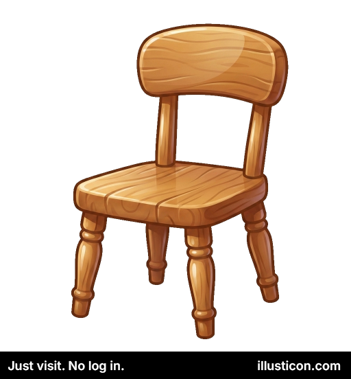 シンプルな木製の椅子のアイコン
